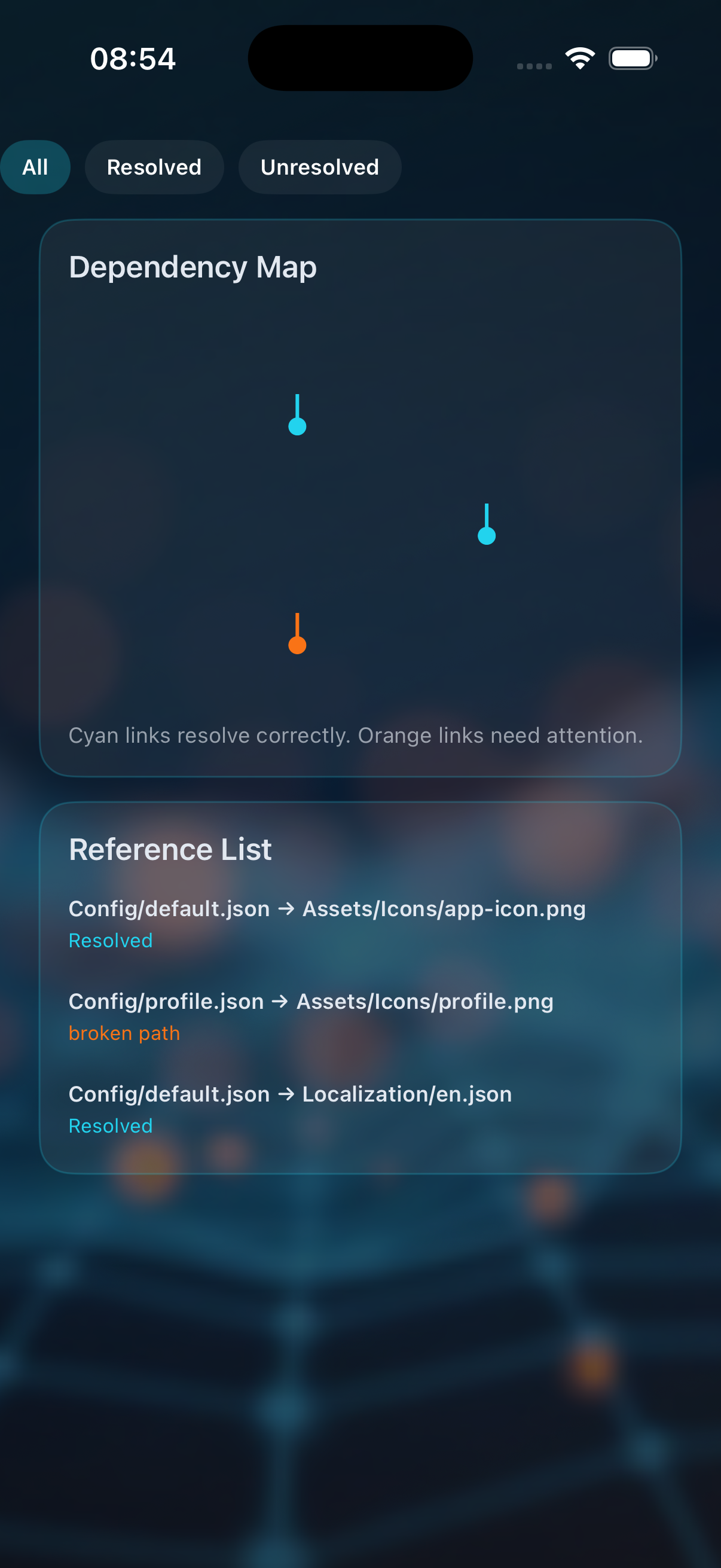 Dependency graph between resource files